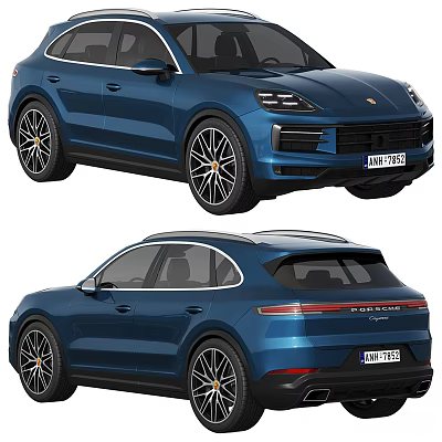 Blue SUV Car Front And Rear Exterior Views Display Sleek Design 3d model