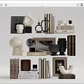 Stylish Decorative Ornament Set With Vases Frames Books And Sculptural Decor Pieces