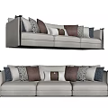 New Chinese-style three-person sofa 3d model