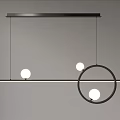 Modern Pendant Light Design With Black Bar Circular And Triangular Bulb Frames 3d model