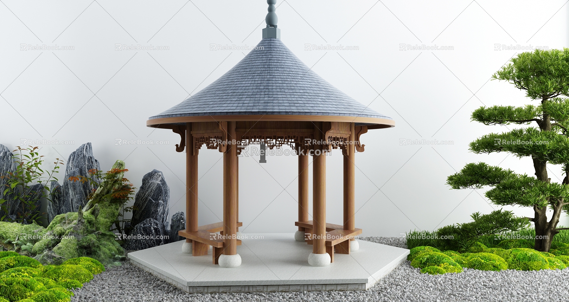 New Chinese style pavilion courtyard leisure ancient pavilion 3d model