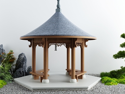 New Chinese style pavilion courtyard leisure ancient pavilion 3d model