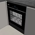Modern Kitchen Interior With Built In Haier Dishwasher And Cabinets 3d model