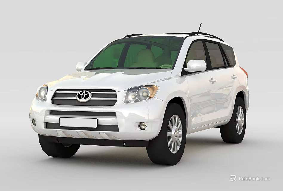 White Toyota SUV With Stylish Roof Rack And Alloy Wheels Design 3d model 