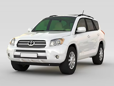 White Toyota SUV With Stylish Roof Rack And Alloy Wheels Design 3d model