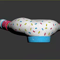 Vibrant Palm Shaped Decor With White Body Colorful Sprinkles Striped Fingers And Blue Base