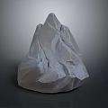 Gray Decorative Stone With Mountain Like Shape And Textured Surface On Dark Background