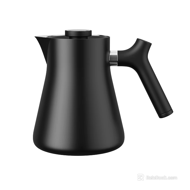 Modern Black Household Electric Kettle With Sleek Design And Ergonomic Handle 3d model 