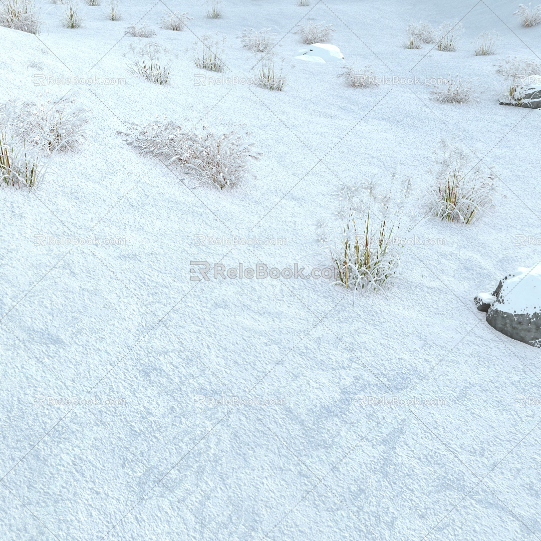 Snow Bottom Scene 3d model