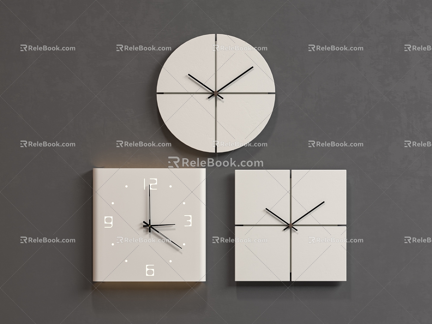 modern wall clock combination clock clock clock wall clock 3d model