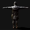 Hooded Character In Robe With Raven Beak Mask And Glowing Eyes Arms Outstretched