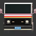 Vibrant Cartoon Style Van With Colorful Stripes Patterns FUN Lettering And License Plate HW2024
