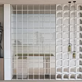 Modern partition glass partition glass screen Changhong glass partition 3d model