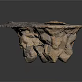 Natural Wood And Stone Coffee Table With Textured Slabs And Sturdy Base