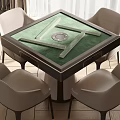 Modern Square Mahjong Table Sports Equipment With Green Surface And Four Chairs