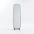 Modern Minimalist Floor Mirror with Black Stand and Sleek Design