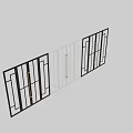 Modern Swing Door Design With Glass Panels And Black Metal Frame For Home Interior