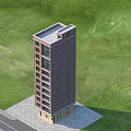 Detached Villa Multi Story Structure With Green Lawn Multiple Windows And Flat Roof