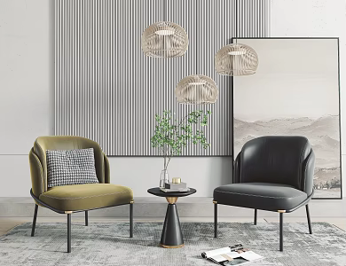 Modern leisure sofa combination single chair side combination 3d model