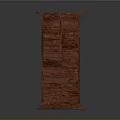 Red Wooden Storage Cabinet With Multiple Drawers And Classic Wood Grain Surface Design