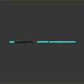 Turquoise Weapon 3D Model With Black Handle Long Blade And Shiny Reflection On Dark Background
