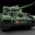 Detailed Green Military Tank Featuring Armored Turret Cannon Tracks And Exterior