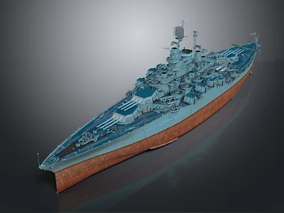 Highly Detailed Modern Warship Featuring Turrets Antennas And Deck Equipment 3d model