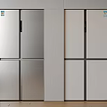 Modern Double Door Fridge Freezers in Stainless Steel and White Finish