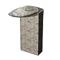 Silver Metal Containers With Cylindrical Shape Textured Surface And Lid Design For Decorative Use 3d model