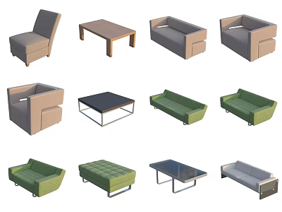 Versatile Sofa Coffee Table Set With Various Colors And Modern Styles 3d model