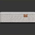 Comfortable Mattress With Quilted Wave Pattern Surface White Top Gray Base And Red Label
