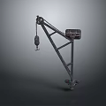Heavy Duty Metal Crane Arm Featuring Hanging Chain Hook And Wheel Base