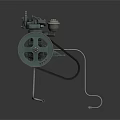Green Industrial Equipment With Large Flywheel Metal Structure Mechanical Components And Stand