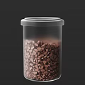 Transparent Glass Jar With Gray Lid Filled With Tiny Brown Chocolate Chips 3d model