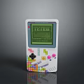 Retro Handheld Game Console With Tetris Display And Colorful Block Buttons