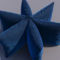 Star Shaped Blue Velvet Decorative Pillow With Modern Plush Soft Design
