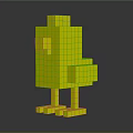 Block Style Chicken Shaped Decorative Furniture Piece With Light Blue Red And Yellow Colors