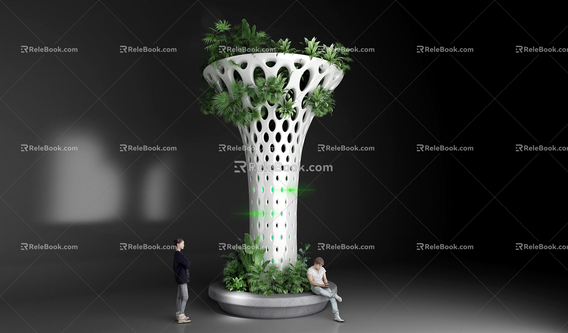 Modern Column Landscape Column model