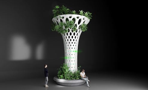 Modern Column Landscape Column 3d model