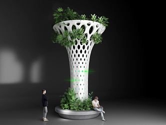 Modern Column Landscape Column 3d model