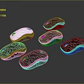 Colorful Computer Mice With Various Patterns And Stylish Illuminated Modern Design 3d model