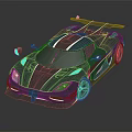 Carbon Fiber Supercar With Sleek Design Rear Spoiler And Aggressive Front Fascia