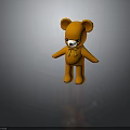 Cute Orange Plush Teddy Bear With Yellow Bow Tie And White Nose