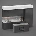 Gray Kitchen Cabinets With Wall Base Units Countertop Sink Faucet Stove And Small Oven Cabinet