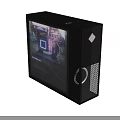 Black Gaming PC Case With Transparent Front Panel RGB Lighting And Mesh Side Panel 3d model