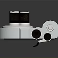 Vintage Electronic Camera Device With Retro Metal Leather Body Design