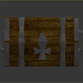 Vintage Wooden Chest Design With Metal Straps Cross Symbols And Latches