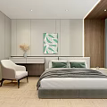 Modern Hotel Guest Room Interior With Comfortable Sofa TV Wall And Bookshelf