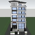 Multi Story Single Family House With Light Exterior Balconies Surrounded by Trees and Grass