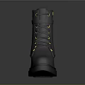 Stylish Black Leather Boots With Yellow Zipper And Chunky Sole For Daily Wear